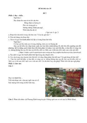 3 Đề thi thử vào Lớp 10 môn Ngữ văn